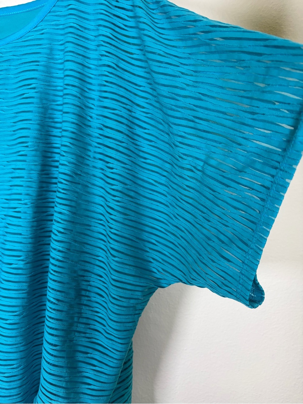 ALYX Turquoise Layered Stripe Top Size 1X Side Ring Detail - Picture 4 of 10